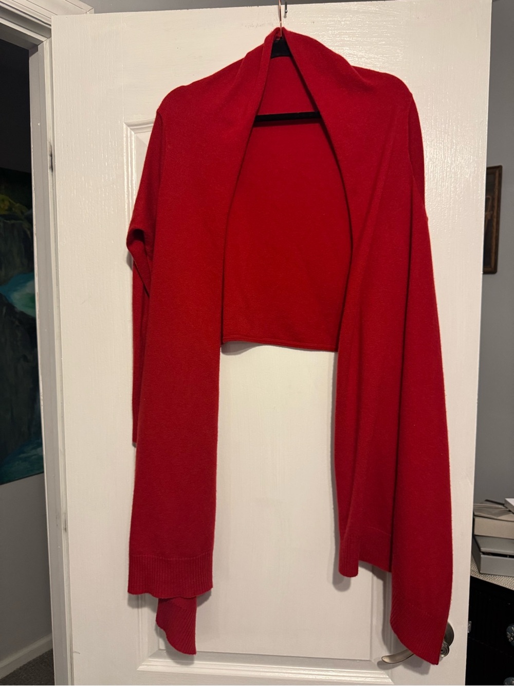 KATE SPADE 100% Cashmere Red Women's Wrap Sweater - Picture 2 of 5